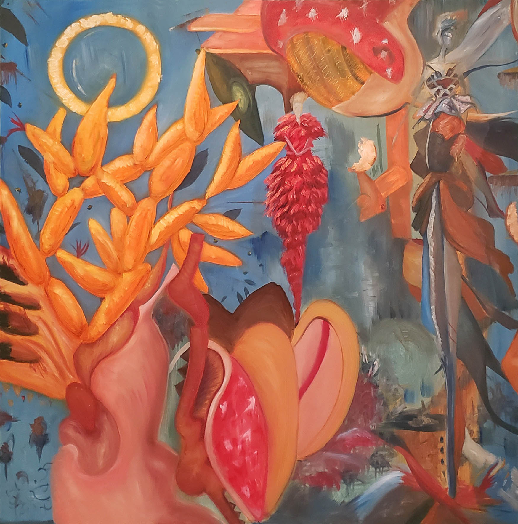 Anon/Ago, oil and acrylic on canvas, 36” X 48”